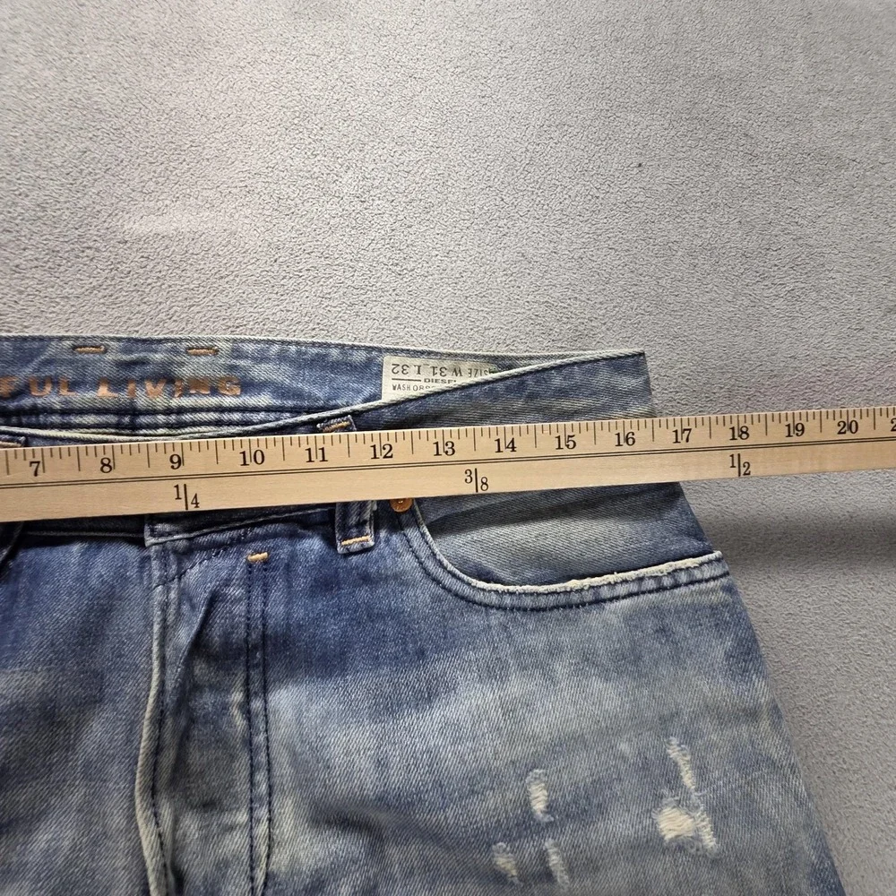 Diesel Jeans Mens 31x32 Blue Safado Regular Slim Straight Button Fly Italy 0886P